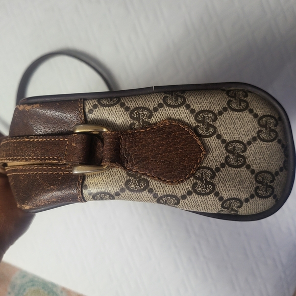 Vintage Good Condition GUCCI Shoulder Bag PVC GG Pattern Brown - Picture 10 of 12